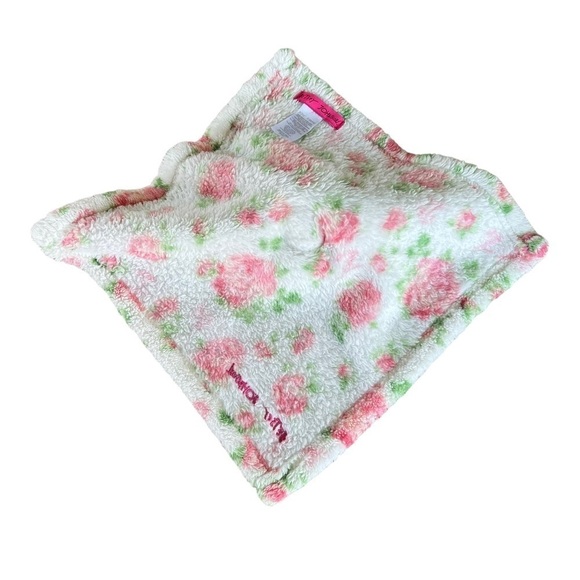 Betsey Johnson Baby Pink Rose Floral Plush Bunny Lovey Security Blanket Cottage - Picture 7 of 10